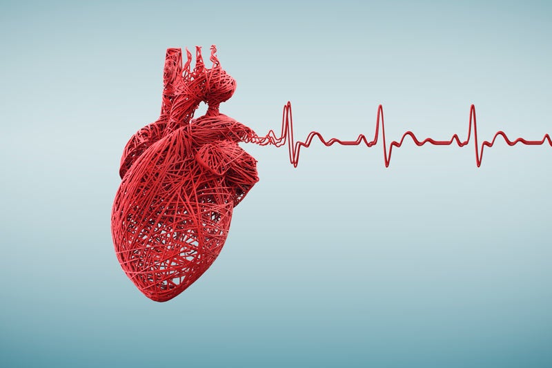 Heart with pulse rendering